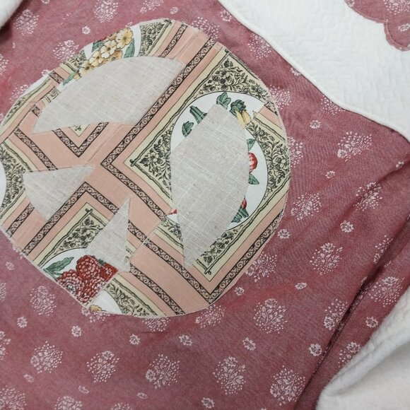 3733 Size Large Bali Studio Upcycled Shacket, in White and Red Print. - Picture 7 of 8